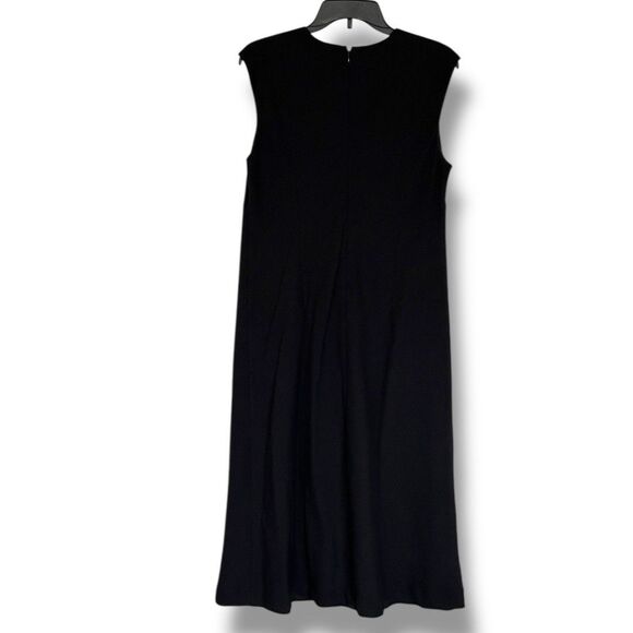 Banana Republic Sleeveless Career Dress Black Midi 100% Wool Size 12 - Picture 2 of 7